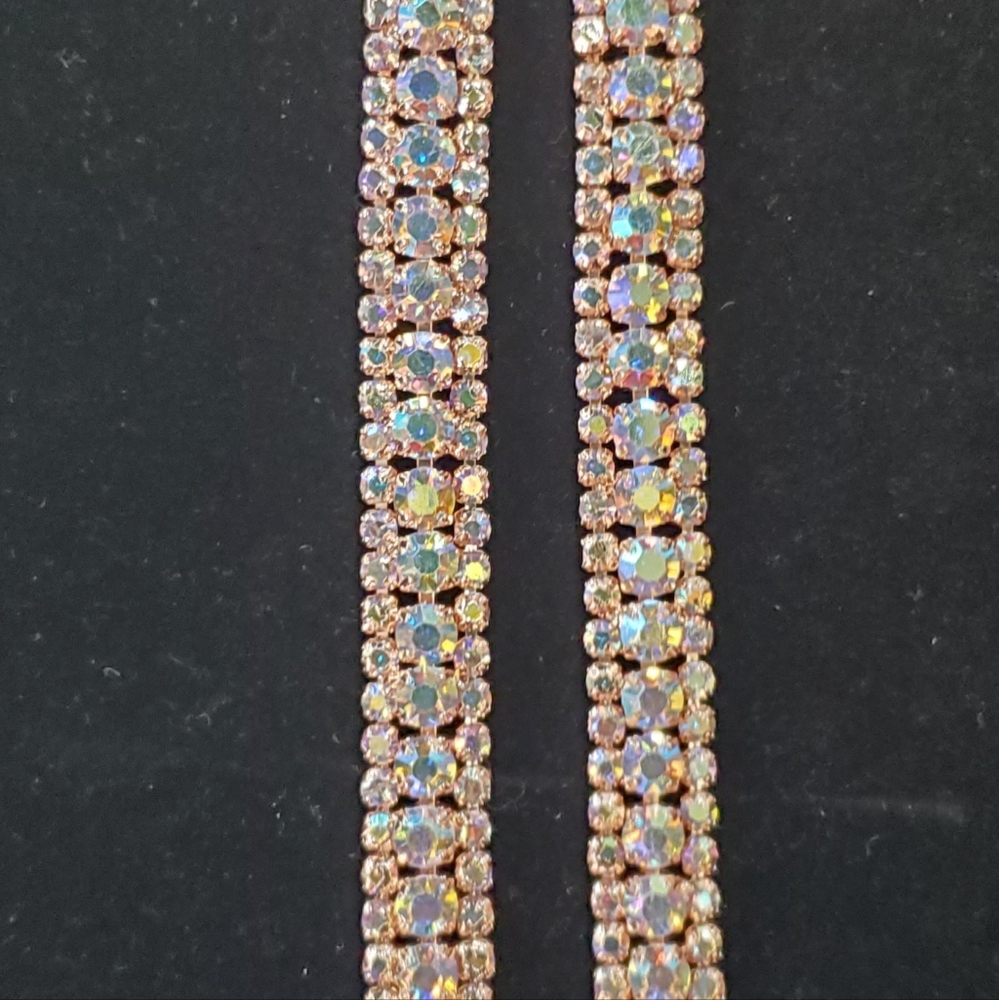 Brazilian Rose Gold Crystal Bra Straps